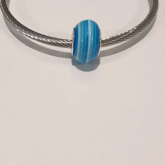 Pandora Silver Bracelet with Blue Charm - Picture 2 of 4
